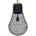 GLOBOSTAR® URBAN 01522 Vintage Κρεμαστό Φωτιστικό Οροφής με Ντουί 1 x E27 AC 220-240V IP20 - Μαύρο & Μπεζ - Μ28 x Π28 x Υ40cm - Image 5