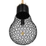 GLOBOSTAR® URBAN 01522 Vintage Κρεμαστό Φωτιστικό Οροφής με Ντουί 1 x E27 AC 220-240V IP20 - Μαύρο & Μπεζ - Μ28 x Π28 x Υ40cm - Image 6