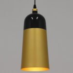 GLOBOSTAR® PALAZZO 01523 Μοντέρνο Κρεμαστό Φωτιστικό Οροφής με Ντουί 1 x E27 AC 220-240V IP20 - Μαύρο & Χρυσό - Μ14 x Π14 x Υ34cm - Image 3