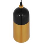 GLOBOSTAR® PALAZZO 01523 Μοντέρνο Κρεμαστό Φωτιστικό Οροφής με Ντουί 1 x E27 AC 220-240V IP20 - Μαύρο & Χρυσό - Μ14 x Π14 x Υ34cm - Image 7