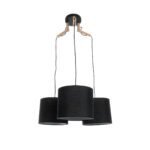 GLOBOSTAR® RAMSON 01525 Μοντέρνο Κρεμαστό Φωτιστικό Οροφής με Ντουί 3 x E27 AC 220-240V IP20 - Μαύρο & Μπεζ - Μ65 x Π65 x Υ20cm - Image 2