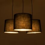 GLOBOSTAR® RAMSON 01525 Μοντέρνο Κρεμαστό Φωτιστικό Οροφής με Ντουί 3 x E27 AC 220-240V IP20 - Μαύρο & Μπεζ - Μ65 x Π65 x Υ20cm - Image 3