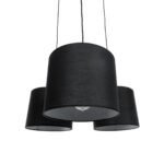 GLOBOSTAR® RAMSON 01525 Μοντέρνο Κρεμαστό Φωτιστικό Οροφής με Ντουί 3 x E27 AC 220-240V IP20 - Μαύρο & Μπεζ - Μ65 x Π65 x Υ20cm - Image 5