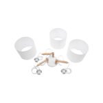 GLOBOSTAR® RAMSON 01526 Μοντέρνο Κρεμαστό Φωτιστικό Οροφής με Ντουί 3 x E27 AC 220-240V IP20 - Λευκό & Μπεζ - Μ65 x Π65 x Υ20cm - Image 11