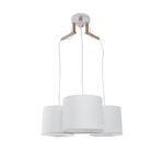 GLOBOSTAR® RAMSON 01526 Μοντέρνο Κρεμαστό Φωτιστικό Οροφής με Ντουί 3 x E27 AC 220-240V IP20 - Λευκό & Μπεζ - Μ65 x Π65 x Υ20cm - Image 2