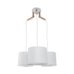 GLOBOSTAR® RAMSON 01526 Μοντέρνο Κρεμαστό Φωτιστικό Οροφής με Ντουί 3 x E27 AC 220-240V IP20 - Λευκό & Μπεζ - Μ65 x Π65 x Υ20cm - Image 4