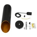 GLOBOSTAR® CARSON 01527 Μοντέρνο Κρεμαστό Φωτιστικό Οροφής με Ντουί 1 x E27 AC 220-240V IP20 - Μαύρο & Χρυσό - Μ10 x Π10 x Υ38cm - Image 7