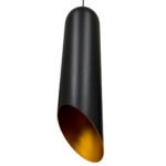 GLOBOSTAR® CARSON 01529 Μοντέρνο Κρεμαστό Φωτιστικό Οροφής με Ντουί 1 x E27 AC 220-240V IP20 - Μαύρο & Χρυσό - Μ15 x Π15 x Υ68cm - Image 5