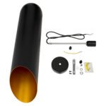 GLOBOSTAR® CARSON 01529 Μοντέρνο Κρεμαστό Φωτιστικό Οροφής με Ντουί 1 x E27 AC 220-240V IP20 - Μαύρο & Χρυσό - Μ15 x Π15 x Υ68cm - Image 7