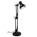 GLOBOSTAR® DESK 01538 Μοντέρνο Επιτραπέζιο Φωτιστικό Πορτατίφ με Ντουί 1 x E27 AC 220-240V IP20 - Μαύρο - Μ15 x Π15 x Υ67cm - Image 2
