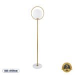 GLOBOSTAR® VERSAILLES 01543 Μοντέρνο Επιδαπέδιο Φωτιστικό με Ντουί 1 x E27 AC 220-240V IP20 - Χρυσό & Λευκό - Μ35 x Π35 x Υ170cm