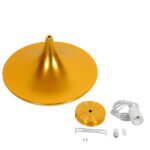 GLOBOSTAR® SHANGHAI 01545 Μοντέρνο Κρεμαστό Φωτιστικό Οροφής με Ντουί 1 x E27 AC 220-240V IP20 - Χρυσό - Μ37 x Π37 x Υ20cm - Image 6