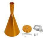 GLOBOSTAR® SHANGHAI 01546 Μοντέρνο Κρεμαστό Φωτιστικό Οροφής με Ντουί 1 x E27 AC 220-240V IP20 - Χρυσό - Μ18 x Π18 x Υ38.5cm - Image 5