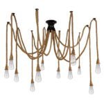 GLOBOSTAR® ATROX 01548 Vintage Κρεμαστό Φωτιστικό Οροφής με Ντουί 12 x E27 AC 220-240V IP20 - Μπεζ - Μ200 x Π200 x Υ100cm