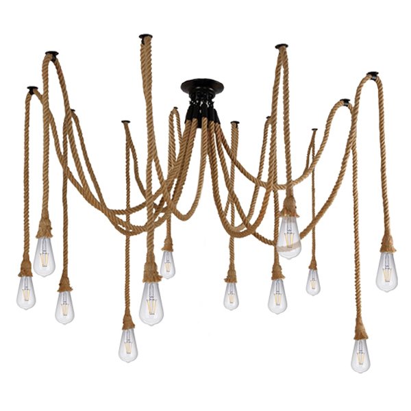 01548_00 GLOBOSTAR® ATROX 01548 Vintage Κρεμαστό Φωτιστικό Οροφής με Ντουί 12 x E27 AC 220-240V IP20 - Μπεζ - Μ200 x Π200 x Υ100cm - Image 1