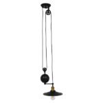 GLOBOSTAR® CARILO 01549 Vintage Κρεμαστό Φωτιστικό Οροφής με Ντουί 1 x E27 AC 220-240V IP20 - Μαύρο & Χρυσό - Μ32 x Π26 x Υ120cm