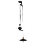 GLOBOSTAR® CARILO 01549 Vintage Κρεμαστό Φωτιστικό Οροφής με Ντουί 1 x E27 AC 220-240V IP20 - Μαύρο & Χρυσό - Μ32 x Π26 x Υ120cm - Image 2