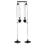 GLOBOSTAR® CARILO 01550 Vintage Κρεμαστό Φωτιστικό Οροφής με Ντουί 2 x E27 AC 220-240V IP20 - Μαύρο & Χρυσό - Μ72 x Π26 x Υ120cm - Image 3