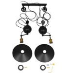 GLOBOSTAR® CARILO 01550 Vintage Κρεμαστό Φωτιστικό Οροφής με Ντουί 2 x E27 AC 220-240V IP20 - Μαύρο & Χρυσό - Μ72 x Π26 x Υ120cm - Image 9