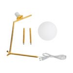 GLOBOSTAR® ELFIS 01551 Μοντέρνο Επιτραπέζιο Φωτιστικό Πορτατίφ με Ντουί 1 x E27 AC 220-240V IP20 - Χρυσό & Λευκό - Μ15 x Π15 x Υ53cm - Image 10