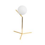 GLOBOSTAR® ELFIS 01551 Μοντέρνο Επιτραπέζιο Φωτιστικό Πορτατίφ με Ντουί 1 x E27 AC 220-240V IP20 - Χρυσό & Λευκό - Μ15 x Π15 x Υ53cm - Image 2