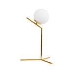 GLOBOSTAR® ELFIS 01551 Μοντέρνο Επιτραπέζιο Φωτιστικό Πορτατίφ με Ντουί 1 x E27 AC 220-240V IP20 - Χρυσό & Λευκό - Μ15 x Π15 x Υ53cm - Image 5