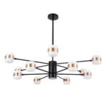 GLOBOSTAR® ORNATE 01553 Μοντέρνο Φωτιστικό Οροφής LED 104W 8320lm 360° AC 220-240V IP20 Φυσικό Λευκό 4500K - Lumileds SMD Chip - Μαύρο & Χάλκινο - Μ65 x Π65 x Υ70cm - 2 Χρόνια Εγγύηση - Image 2