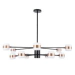 GLOBOSTAR® ORNATE 01553 Μοντέρνο Φωτιστικό Οροφής LED 104W 8320lm 360° AC 220-240V IP20 Φυσικό Λευκό 4500K - Lumileds SMD Chip - Μαύρο & Χάλκινο - Μ65 x Π65 x Υ70cm - 2 Χρόνια Εγγύηση - Image 4