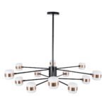 GLOBOSTAR® ORNATE 01553 Μοντέρνο Φωτιστικό Οροφής LED 104W 8320lm 360° AC 220-240V IP20 Φυσικό Λευκό 4500K - Lumileds SMD Chip - Μαύρο & Χάλκινο - Μ65 x Π65 x Υ70cm - 2 Χρόνια Εγγύηση - Image 5