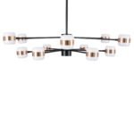 GLOBOSTAR® ORNATE 01553 Μοντέρνο Φωτιστικό Οροφής LED 104W 8320lm 360° AC 220-240V IP20 Φυσικό Λευκό 4500K - Lumileds SMD Chip - Μαύρο & Χάλκινο - Μ65 x Π65 x Υ70cm - 2 Χρόνια Εγγύηση - Image 7