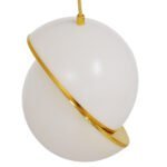 GLOBOSTAR® HUDSON 01554 Μοντέρνο Κρεμαστό Φωτιστικό Οροφής με Ντουί 1 x E27 AC 220-240V IP20 - Λευκό & Χρυσό - Μ20 x Π20 x Υ25cm - Image 5