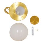 GLOBOSTAR® HUDSON 01554 Μοντέρνο Κρεμαστό Φωτιστικό Οροφής με Ντουί 1 x E27 AC 220-240V IP20 - Λευκό & Χρυσό - Μ20 x Π20 x Υ25cm - Image 9