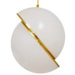 GLOBOSTAR® HUDSON 01555 Μοντέρνο Κρεμαστό Φωτιστικό Οροφής με Ντουί 1 x E27 AC 220-240V IP20 - Λευκό & Χρυσό - Μ30 x Π30 x Υ34cm - Image 3