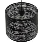 GLOBOSTAR® ACCADEMIA 01556 Μοντέρνο Κρεμαστό Φωτιστικό Οροφής με Ντουί 1 x E27 AC 220-240V IP20 - Μαύρο - Μ35 x Π35 x Υ25cm - Image 5