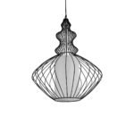 GLOBOSTAR® LILY 01558 Vintage Κρεμαστό Φωτιστικό Οροφής με Ντουί 1 x E27 AC 220-240V IP20 - Μαύρο & Λευκό - Μ43 x Π43 x Υ55cm - Image 2