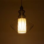 GLOBOSTAR® LILY 01558 Vintage Κρεμαστό Φωτιστικό Οροφής με Ντουί 1 x E27 AC 220-240V IP20 - Μαύρο & Λευκό - Μ43 x Π43 x Υ55cm - Image 3