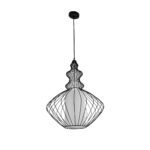 GLOBOSTAR® LILY 01558 Vintage Κρεμαστό Φωτιστικό Οροφής με Ντουί 1 x E27 AC 220-240V IP20 - Μαύρο & Λευκό - Μ43 x Π43 x Υ55cm - Image 4