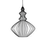 GLOBOSTAR® LILY 01558 Vintage Κρεμαστό Φωτιστικό Οροφής με Ντουί 1 x E27 AC 220-240V IP20 - Μαύρο & Λευκό - Μ43 x Π43 x Υ55cm - Image 5