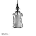 GLOBOSTAR® LILY 01559 Vintage Κρεμαστό Φωτιστικό Οροφής με Ντουί 1 x E27 AC 220-240V IP20 - Μαύρο & Λευκό - Μ25 x Π25 x Υ61cm