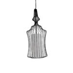 GLOBOSTAR® LILY 01559 Vintage Κρεμαστό Φωτιστικό Οροφής με Ντουί 1 x E27 AC 220-240V IP20 - Μαύρο & Λευκό - Μ25 x Π25 x Υ61cm - Image 4