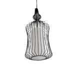 GLOBOSTAR® LILY 01559 Vintage Κρεμαστό Φωτιστικό Οροφής με Ντουί 1 x E27 AC 220-240V IP20 - Μαύρο & Λευκό - Μ25 x Π25 x Υ61cm - Image 5