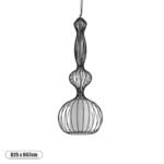 GLOBOSTAR® LILY 01560 Vintage Κρεμαστό Φωτιστικό Οροφής με Ντουί 1 x E27 AC 220-240V IP20 - Μαύρο & Λευκό - Μ25 x Π25 x Υ67cm