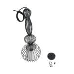 GLOBOSTAR® LILY 01560 Vintage Κρεμαστό Φωτιστικό Οροφής με Ντουί 1 x E27 AC 220-240V IP20 - Μαύρο & Λευκό - Μ25 x Π25 x Υ67cm - Image 10