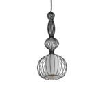 GLOBOSTAR® LILY 01560 Vintage Κρεμαστό Φωτιστικό Οροφής με Ντουί 1 x E27 AC 220-240V IP20 - Μαύρο & Λευκό - Μ25 x Π25 x Υ67cm - Image 5