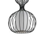 GLOBOSTAR® LILY 01560 Vintage Κρεμαστό Φωτιστικό Οροφής με Ντουί 1 x E27 AC 220-240V IP20 - Μαύρο & Λευκό - Μ25 x Π25 x Υ67cm - Image 7