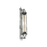 GLOBOSTAR® BESPOKE 01567 Vintage Φωτιστικό Τοίχου - Απλίκα με Ντουί 2 x E27 AC 220-240V IP20 - Ασημί Εφέ Σκουριάς - Μ10 x Π11 x Υ47cm - Image 4