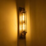 GLOBOSTAR® BESPOKE 01568 Vintage Φωτιστικό Τοίχου - Απλίκα με Ντουί 2 x E27 AC 220-240V IP20 - Χρυσό Εφέ Σκουριάς - Μ10 x Π11 x Υ47cm - Image 3