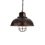 GLOBOSTAR® HARROW 01572 Vintage Κρεμαστό Φωτιστικό Οροφής με Ντουί 1 x E27 AC 220-240V IP20 - Χάλκινο - Μ33 x Π33 x Υ26cm - Image 5