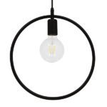 GLOBOSTAR® OMICRON 01578 Μοντέρνο Κρεμαστό Φωτιστικό Οροφής με Ντουί 1 x E27 AC 220-240V IP20 - Μαύρο - Μ33 x Π4 x Υ33cm