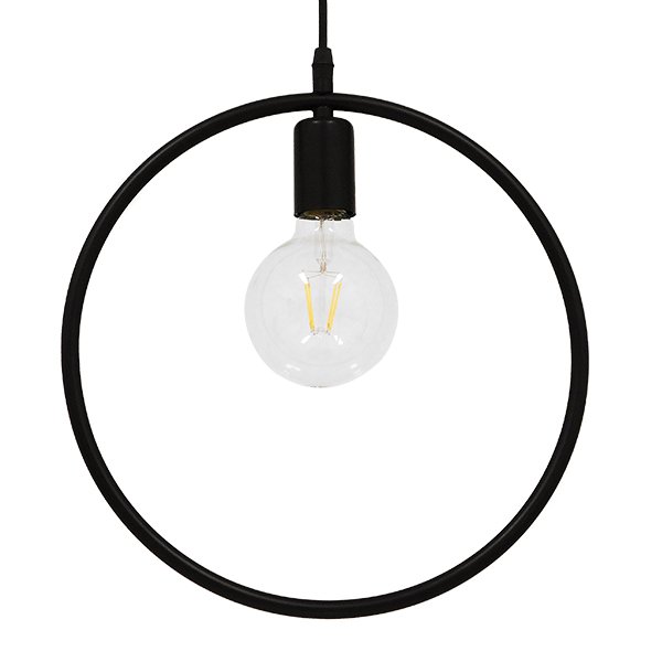 01578_0 GLOBOSTAR® OMICRON 01578 Μοντέρνο Κρεμαστό Φωτιστικό Οροφής με Ντουί 1 x E27 AC 220-240V IP20 - Μαύρο - Μ33 x Π4 x Υ33cm - Image 1